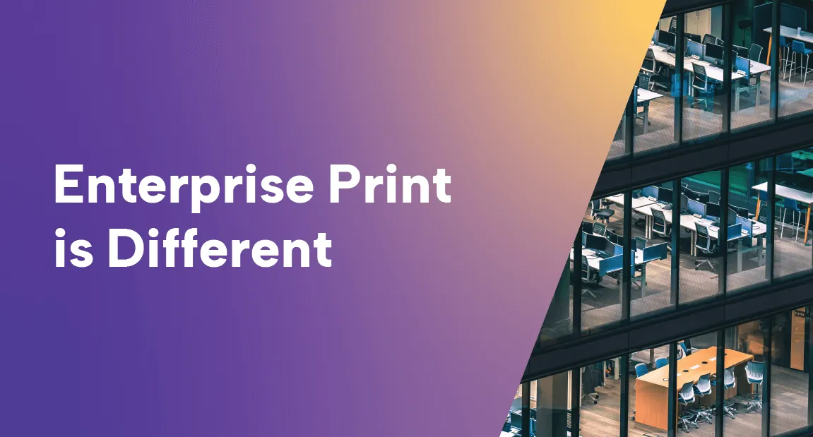 Image of an office with glass window - Pharos blog post explaining the difference and importance of enterprise print management solutions (EPMS)