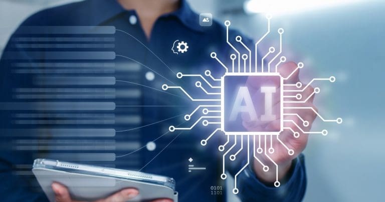 AI interface illustrating agentic AI and cloud-native architecture supporting modern enterprise systems including print